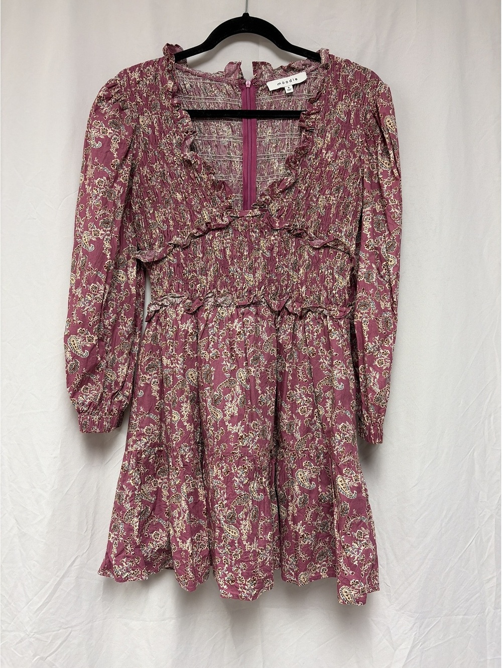 Moodie Women's Floral Ruffle Dress, Size Small